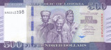 Bancnota Liberia 500 Dolari 2016 - P36a UNC
