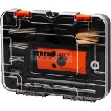 Set pentru dulgheri cu imbinari, dibluri, burghie, suruburi, cuie, opritor adancime, 55 piese