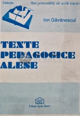 Texte pedagogice alese - 1995 - Ion Gavanescul (AR202)