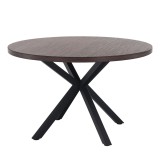 Cumpara ieftin Masa mdf stejar inchis si metal negru Medor 120x76 cm