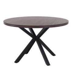 Masa mdf stejar inchis si metal negru Medor 120x76 cm