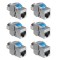 Set 6 Mufe CAT8 de 40 Gbit pentru cabluri Ethernet RJ45, Kwmobile, Argintiu, Metal, 52517.06