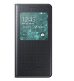 Husa Flip S-View Originala Samsung Galaxy Alpha Negru- EF-CG850BBEGWW, Piele Ecologica