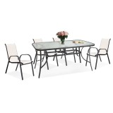 Set mobilier de gradina Mirpol Larkadia 4+1, metal, cappuccino
