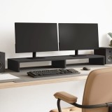 VidaXL Suport monitor, negru, 100x27x10 cm, lemn prelucrat