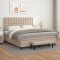vidaXL Pat box spring cu saltea, cappuccino, 160x200cm piele ecologică 3137676