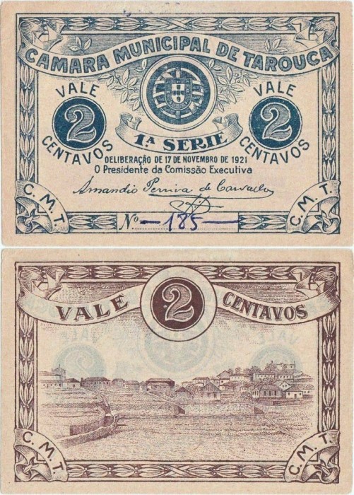 1921 (17 XI), 2 centavos (CMA 4041) - Portugalia (Tarouca) - stare aUNC!