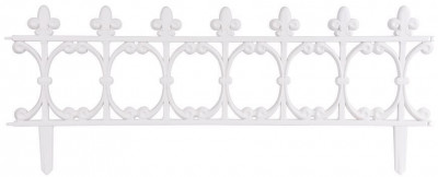 Fence Gardens F755, 87x34 cm, plastic, alb, mini gard decorativ, pachet. 4 buc foto