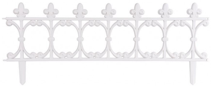 Fence Gardens F755, 87x34 cm, plastic, alb, mini gard decorativ, pachet. 4 buc