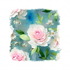 Sticker decorativ, Trandafiri, Alb, 55 cm, 9333ST foto