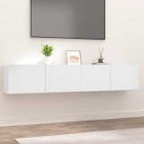VidaXL Comode TV, 2 buc., alb, 80x30x30 cm, lemn prelucrat
