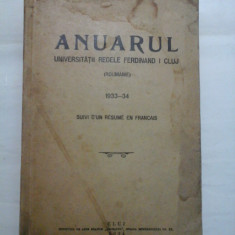ANUARUL UNIVERSITATII REGELE FERDINAND I CLUJ 1933-1934