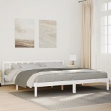 vidaXL Cadru pat foarte lung fără saltea alb 180x210 cm lemn masiv pin