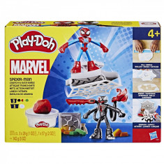 Hasbro Play Doh Marvel Spider-Man Launch Slice Battle, set 2 figurine cu lansator si sulite