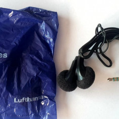 Casti audio de la Lufthansa, noi, in tipla, cu mufa dubla sau simpla