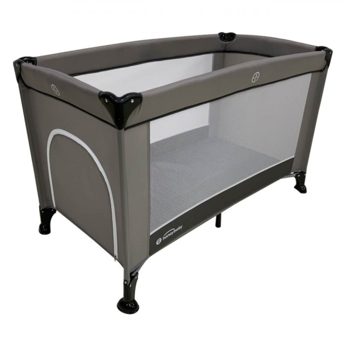 Tarc Pătuț Copii, Honeybaby, Model Cu Fereastră, Dimensiuni 120x65x78 cm, Gri