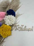 Topper din lemn,pentru aranjamente florale sau torturi,cu textul Te iubesc
