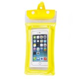 Husa subacvatica zip waterproof flippy, snowproof, universala, impermeabila, cu snur, pentru telefon sau documente, galben