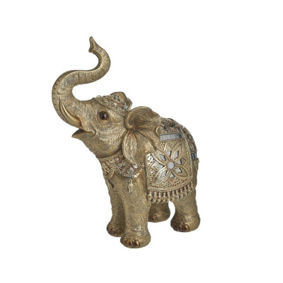 Elefant din rasina auriu 23 cm x 29 cm foto