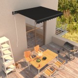 vidaXL Copertină retractabilă manual, antracit, 300 x 250 cm 3051237