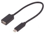 Cablu USB 2.0 A la USB C 0.25m, QOLTEC