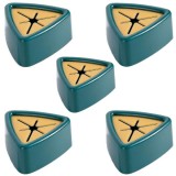 Set 5 Suporti pentru Prosop de Baie sau Bucatarie, Impermeabili si Autoadezivi cu Sistem Push Free, Montare pe Perete, 5 x 2.3 cm, Verde