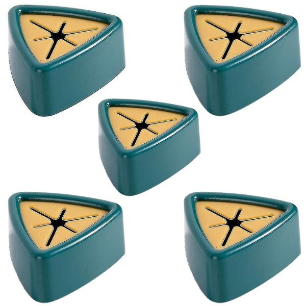 Set 5 Suporti pentru Prosop de Baie sau Bucatarie, Impermeabili si Autoadezivi cu Sistem Push Free, Montare pe Perete, 5 x 2.3 cm, Verde