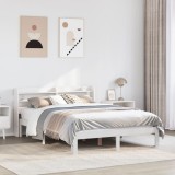 Cumpara ieftin Cadru de pat cu tăblie fără saltea, alb, 140x200 cm