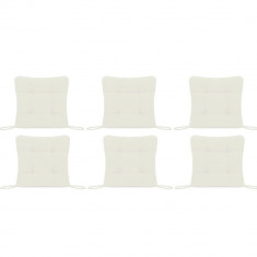 Set Perne decorative pentru scaun de bucatarie sau terasa, dimensiuni 40x40cm, culoare Alb, 6 buc/set