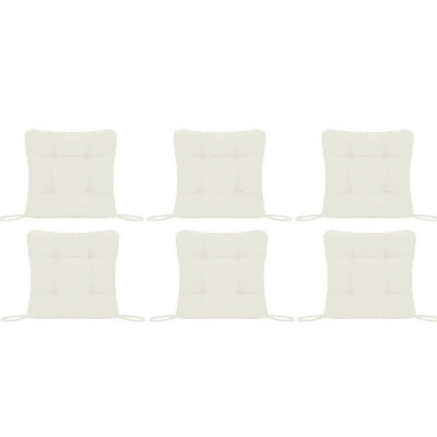 Set Perne decorative pentru scaun de bucatarie sau terasa, dimensiuni 40x40cm, culoare Alb, 6 buc/set foto