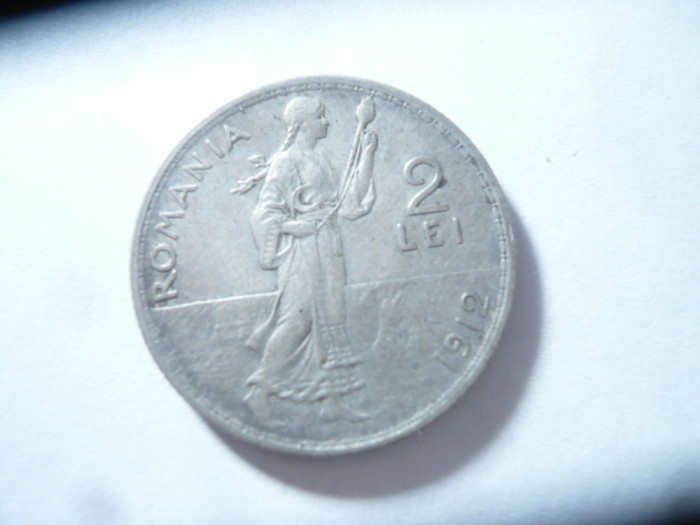 Moneda 2 lei 1912 Carol I argint cal.f.f. buna