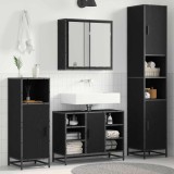 VidaXL Set de mobilier pentru baie 4 pcs Stejar negru 80 x 33 x 60 cm 3402353