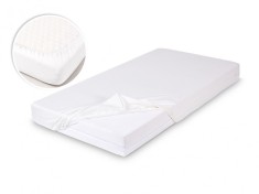 Cearsaf din bumbac jersey cu elastic pe contur 120x60x15 cm, Alb foto