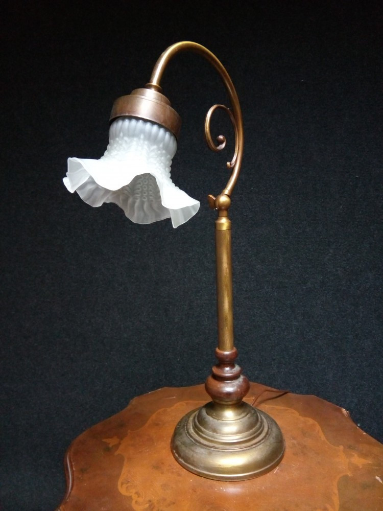 Antic lampadar veioza pentru birou cu talpa din bronz | Okazii.ro