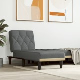 vidaXL Șezlong, gri &icirc;nchis, material textil