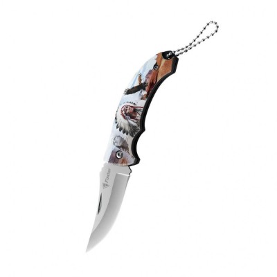 Cutit pliabil tip briceag Foxter, 16 cm, model B, otel inoxidabil, maro foto