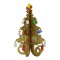 Decoratiune Craciun, Brad, Auriu, 6 cavitati cu ornamente, 12 cm x 20 cm, Lemn, Flippy
