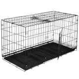 Cusca pentru animale, 2 usi, Pliabila din metal, XXL, Negru, 130x70x61 cm Household NewTrend