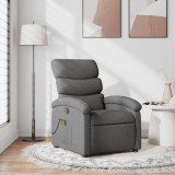 VidaXL Fotoliu de masaj rabatabil, gri &icirc;nchis, material textil