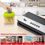 Aparat de Vidat Alimente Bonsenkitchen, 600W, 5 Moduri, Taietor Incorporat + Rola, Sac, Tub Vid, Negru