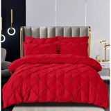 Cumpara ieftin Lenjerie de Pat Finet, Pliuri Brodate, 6 Piese - JO571 Rosu