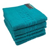 Set 3x Prosop de baie 70x130cm Model Greek Turquoise 380gr/mp 38969ET JGR Bumbac