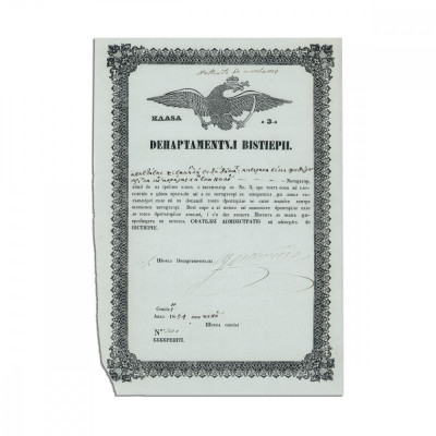 Patentă de negustor, 1854, semnată olograf de I. C. Brătianu foto