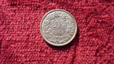 1/2 FRANCI 1964 ARGINT ***** foto