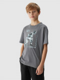 Cumpara ieftin Tricou cu imprimeu pentru băieți - gri, 4F Sportswear