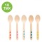 Set Linguri Lemn, Model Baloane, Multicolor, 16 cm, 10 Bucăți
