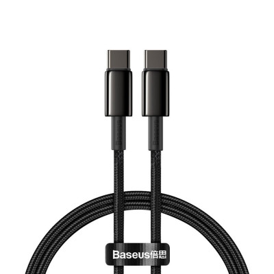 Baseus USB Tip C - Cablu USB Tip C &amp;icirc;ncărcare Rapidă Livrare Putere &amp;Icirc;ncărcare Rapidă 100 W 5 A 1 M Negru (CATWJ-01) foto