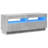 Cumpara ieftin Comoda TV cu lumini LED, gri beton, 100x35x40 cm