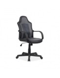 Cumpara ieftin Scaun birou copii SL Cruz, piele ecologica, cadru polipropilena, rotire 360&deg;, pivotant, 80 kg, negru/gri