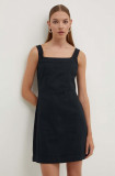 Abercrombie &amp; Fitch rochie din in culoarea negru, mini, evazati